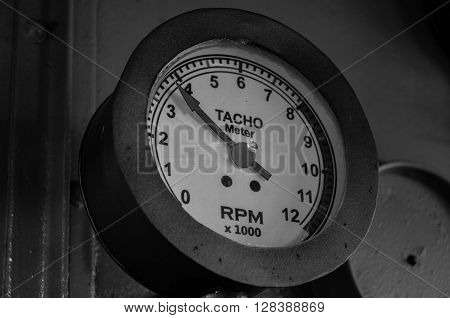 speedometer Old Train Train 1945 black and white old ancient