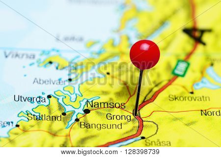 Grong pinned on a map of Norway