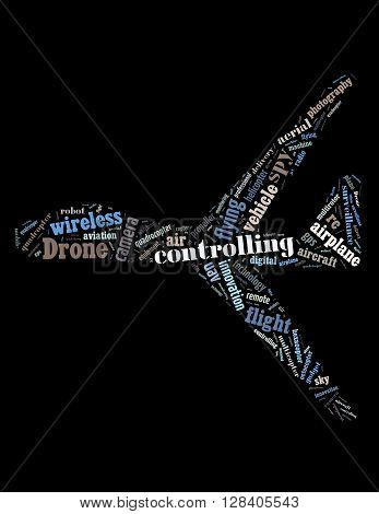 Drone Flying, Word Cloud Concept 2
