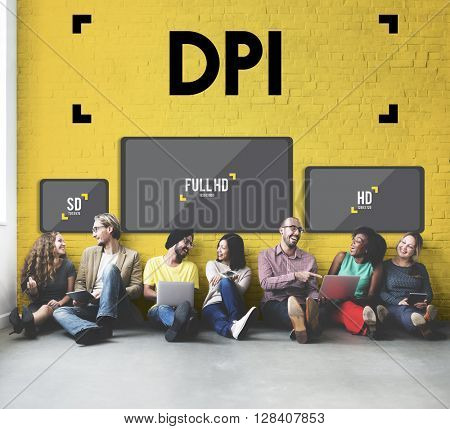 Dots Per Inch Resolution Pixel Monitor Digital Art Concept