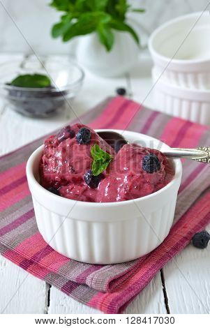 Berry ice cream fresh summer blueberry sorbet