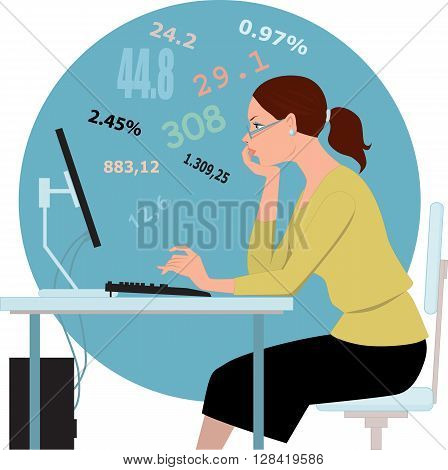 Doing taxes, crunching numbers EPS 8 vector illustration