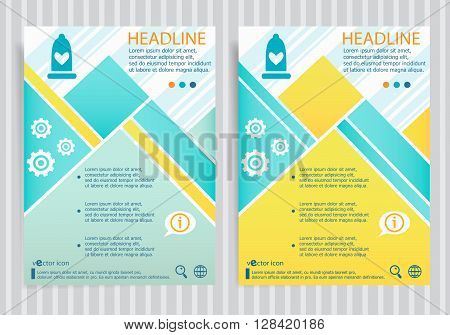 Condom  Symbol On Vector Brochure Flyer Design Layout Template