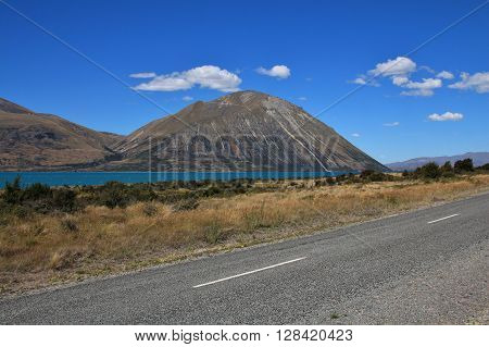Ben Ohau Range. Landscape in New Zealand. Travel background.
