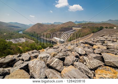 Power plant at Srinakharindhra dam in Thailand.