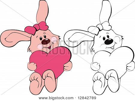 Rabbit with a heart