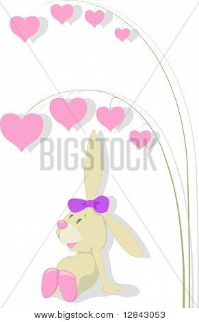 Rabbit and hearts tree