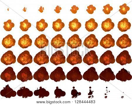 Sprite sheet of 64 frames containing a cool explosion.