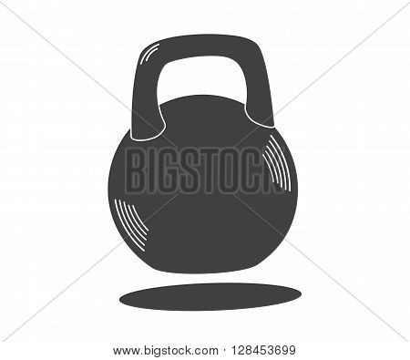Monochrome kettlebell icon, vector illustration isolated on white