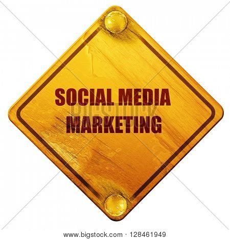 social meda marketing, 3D rendering, isolated grunge yellow road