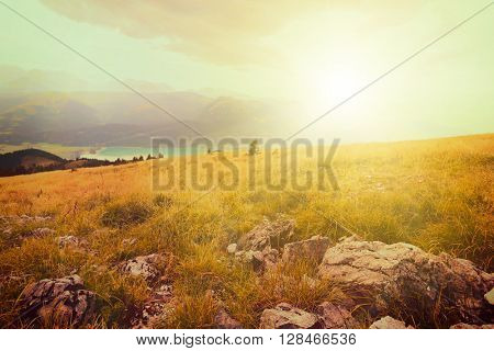 vintge backgrounds panorama mountains in Austria in Alps