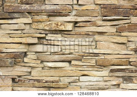 a wall of a wild yellow decorative stone
