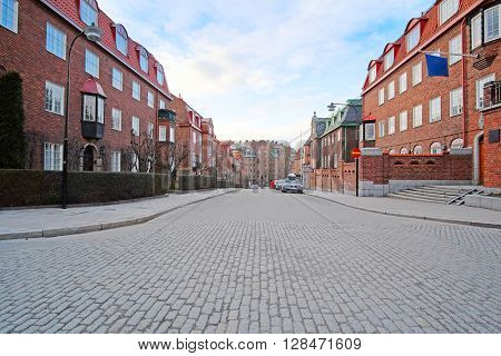 Multystoried inhabited buildings in Stockholm, Sweden 