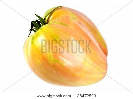 Whole near ripe ox heart tomato Solanum lycopersicum