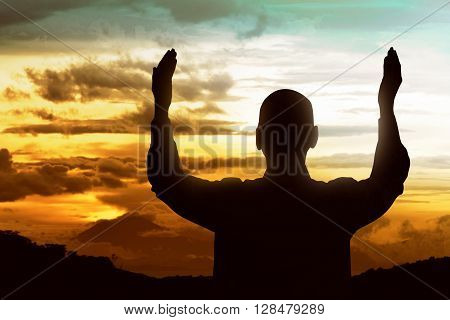 Young Muslim Man Praying