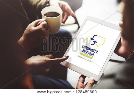 Business Meting Discussion Internet Digital Concept