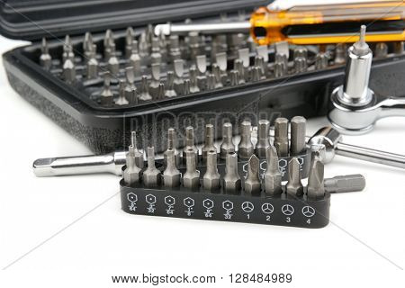 set tools isolated on a white background
