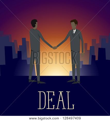 Vector flat business concept deal handshake