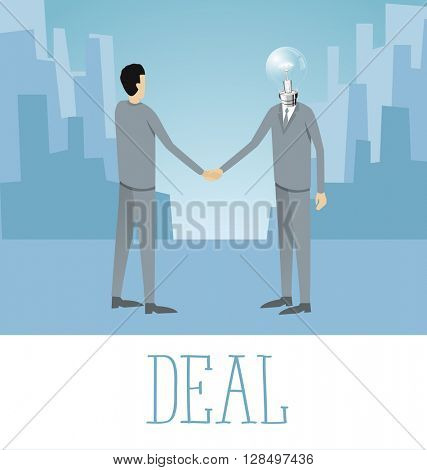 Vector flat business concept deal handshake