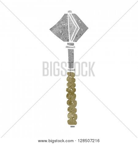 freehand retro cartoon medieval mace