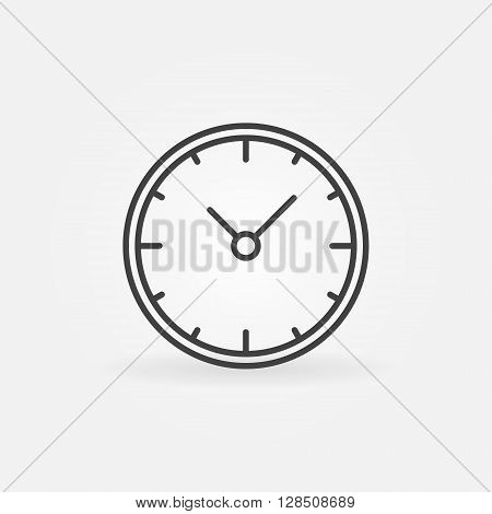 Wall clock icon - vector linear clock sign or logo element