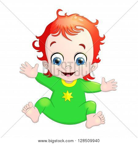 Illustration of very cute a baby. Vector illustration.