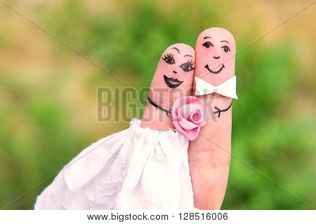 Finger Family. Bride And Groom