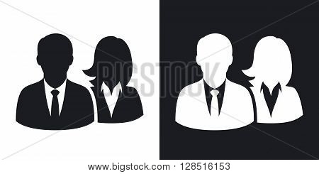 User group icon vector. Two-tone version on black and white background