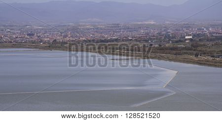 Cagliari: Panorama of the pond Molentargius - Sardinia