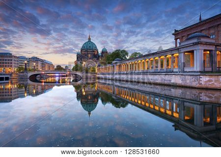 Berlin. Image of Berlin Cathedral and Museum Island in Berlin during sunrise.