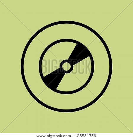 Cd Icon In Vector Format. Premium Quality Cd Symbol. Web Graphic Cd Sign On Green Circle Background.