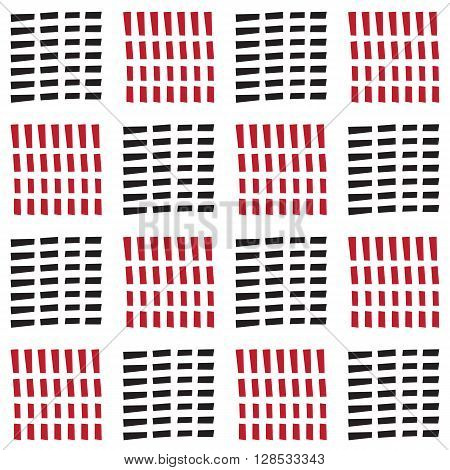 Seamless Square Block Pattern With Black And Red Dash Line