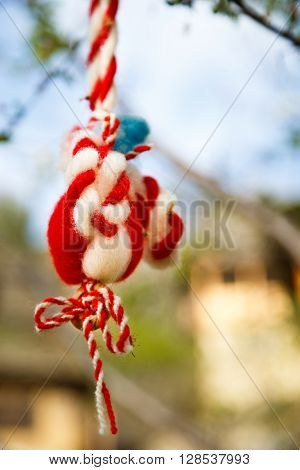 Martenitsa traditional Bulgarian symbol give away with wishes for health and welfare.