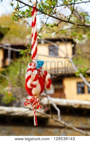 Martenitsa traditional Bulgarian symbol give away with wishes for health and welfare.