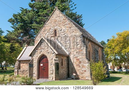 KNYSNA SOUTH AFRICA - MARCH 3 2016: The historic St. Georges Anglican Church in Knysna was built in 1855 and is a national monument