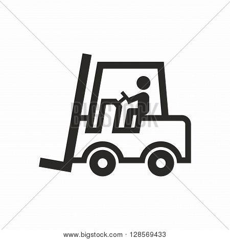 A powered industrial truck used to lift and move materials short distances.