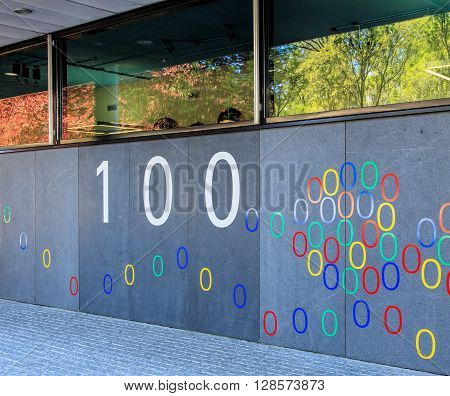Zurich, Switzerland - 20 April, 2016: wall of the Google office building. Google is a multinational technology company specializing in Internet-related services and products.