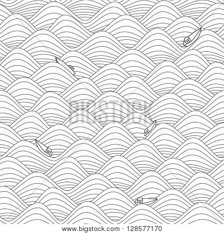 Repeatable Seamless Graphic Background With Waves