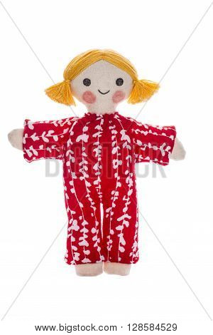 home handicrafts doll on a white background