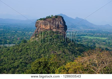 Sigiriya Rock Fortress, seen from Pidurangala Rock, Sri Lanka.