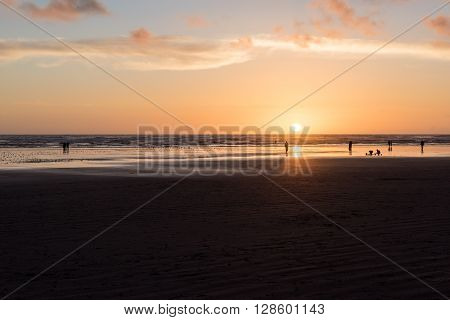 Sunset at Pasific Beach State Park in Washington