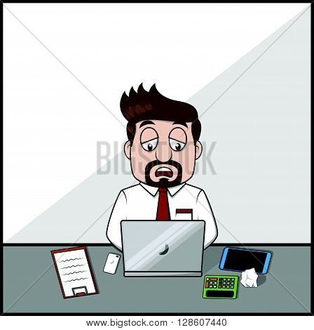 Sleepy diziness business man .eps10 editable vector illustration design