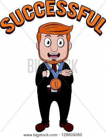 Business man medal .eps10 editable vector illustration design
