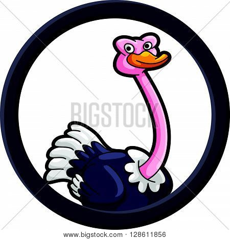 Ostritch circle banner illustration .eps10 editable vector illustration design