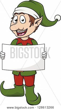 Christmass efl cute cartoon holding banner .eps10 editable vector illustration design