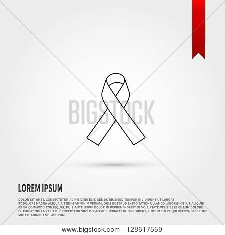 AIDS awareness ribbon icon . AIDS symbol. Ribbon AIDS icon. Flat design style. Template for design.
