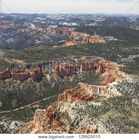 Bryce Canyon National Park - aerial view spring 2016 Utah USA