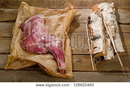 Raw Lamb Shank Ready For Frying