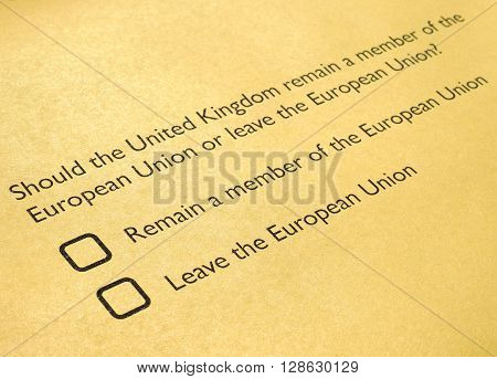 Brexit Referendum In Uk