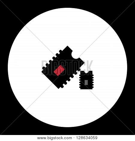 Two Computer Chips Simple Isolated Icon Eps10